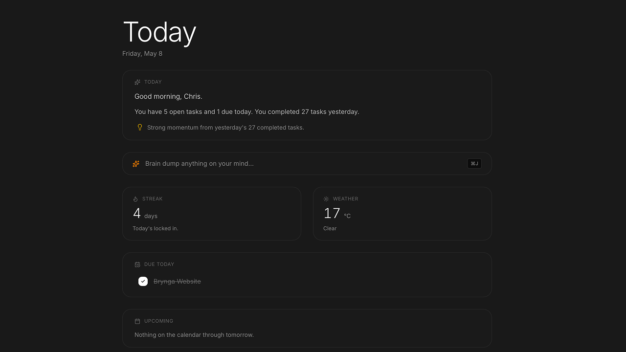 Today is now a real dashboard